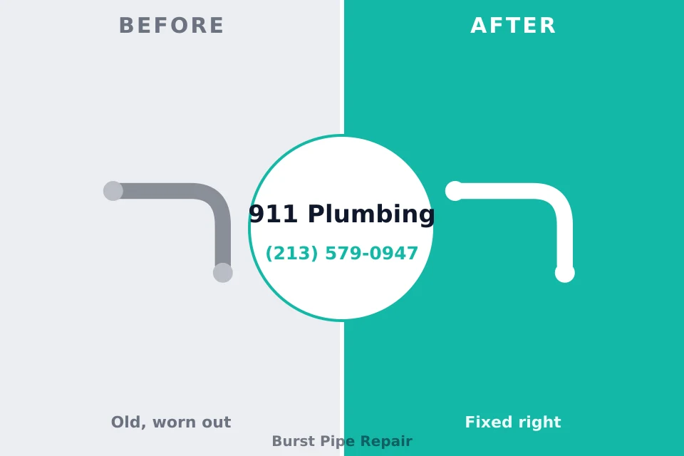 Before and after: plumbing repair Lansdowne, MD